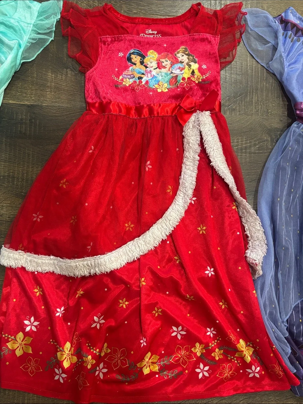 Girls Character Dress Lot - night gowns Disney Prints (Red, Teal, Purple, Pink) - Picture 3 of 6